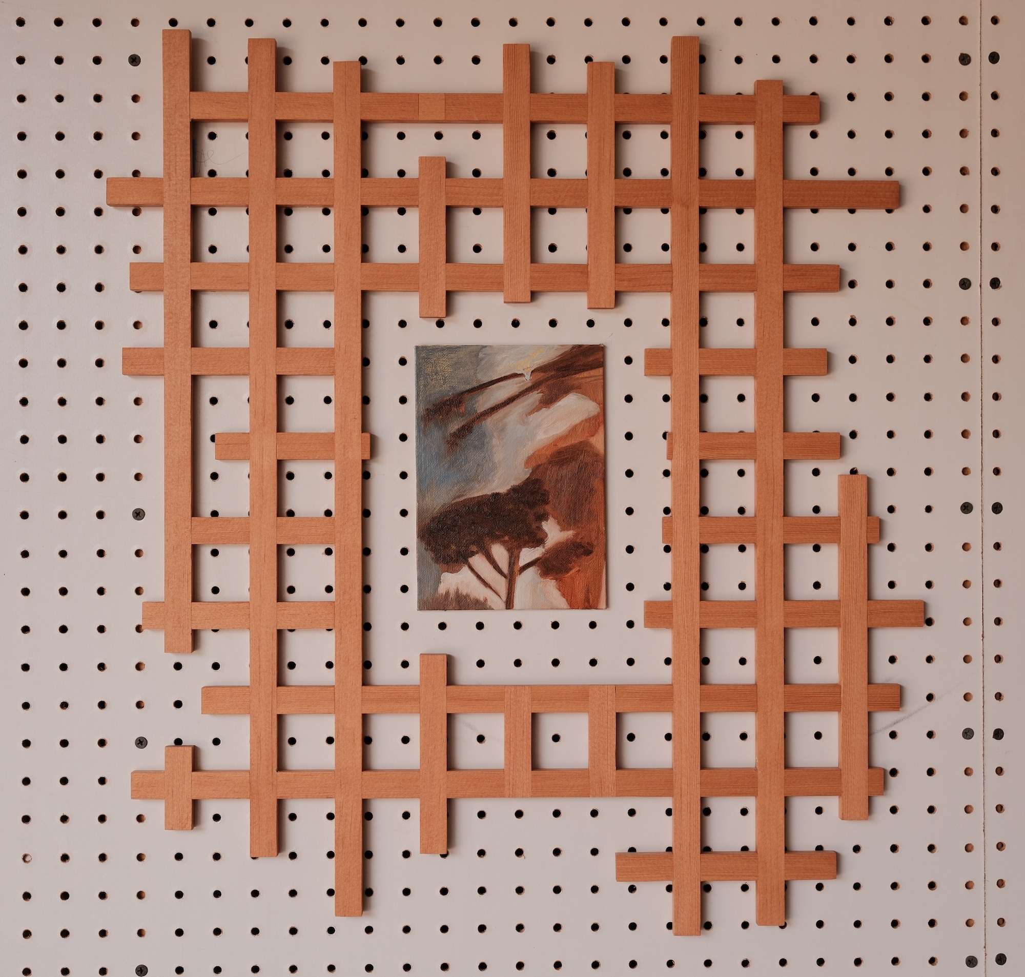 Grid wood piece